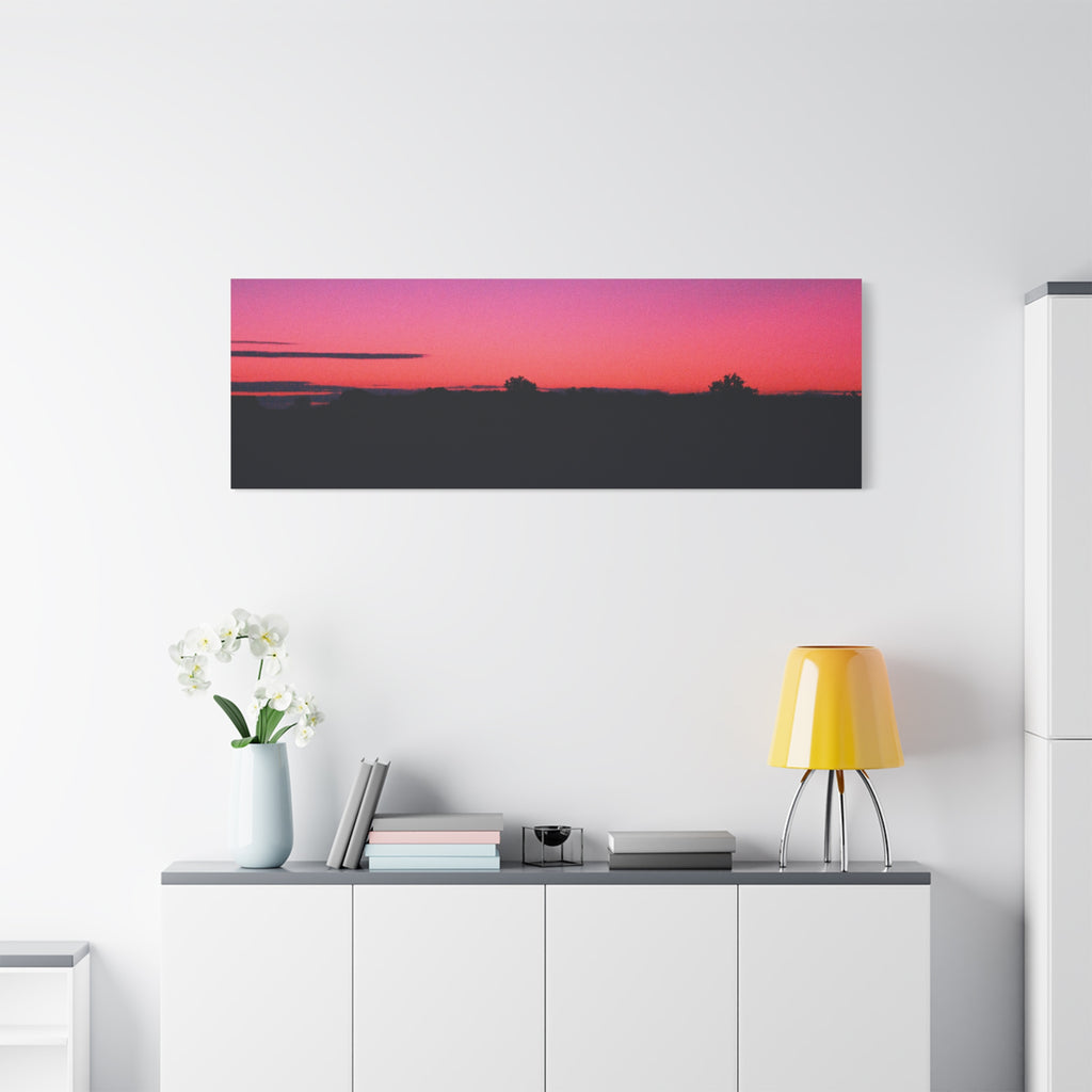 Vaporwave Sunset Horizon Matte Stretched Canvas (1.25")