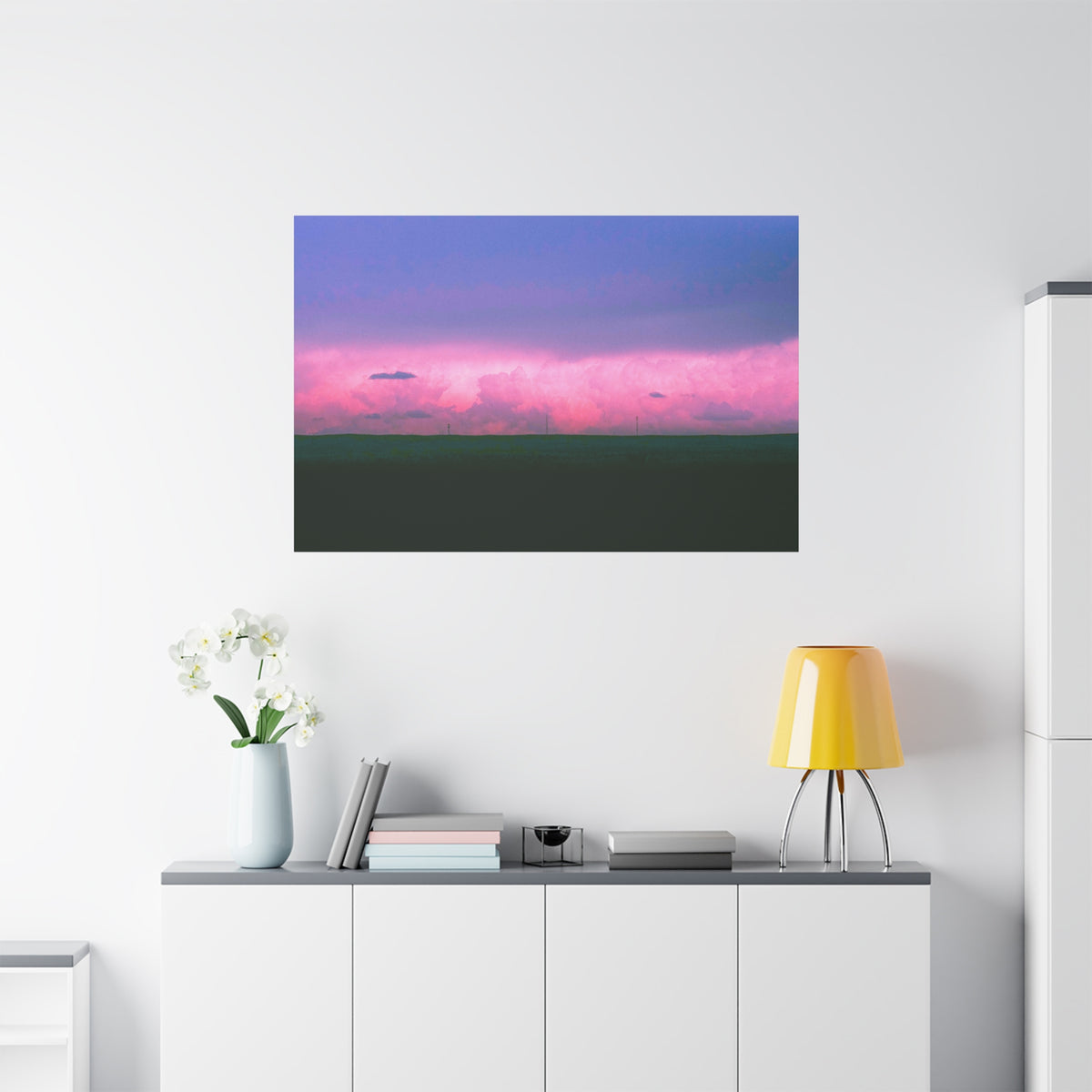 Sunset Storm Matte Canvas Print | Pink & Purple Cloudscape Stretched Canvas