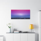 Resonance Inspired Sunset Gradient Canvas Wall Art | Pink & Purple Cityscape Matte Canvas