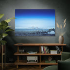 Blue Horizon Apocalyptic Industrial Landscape Matte Canvas (Stretched)
