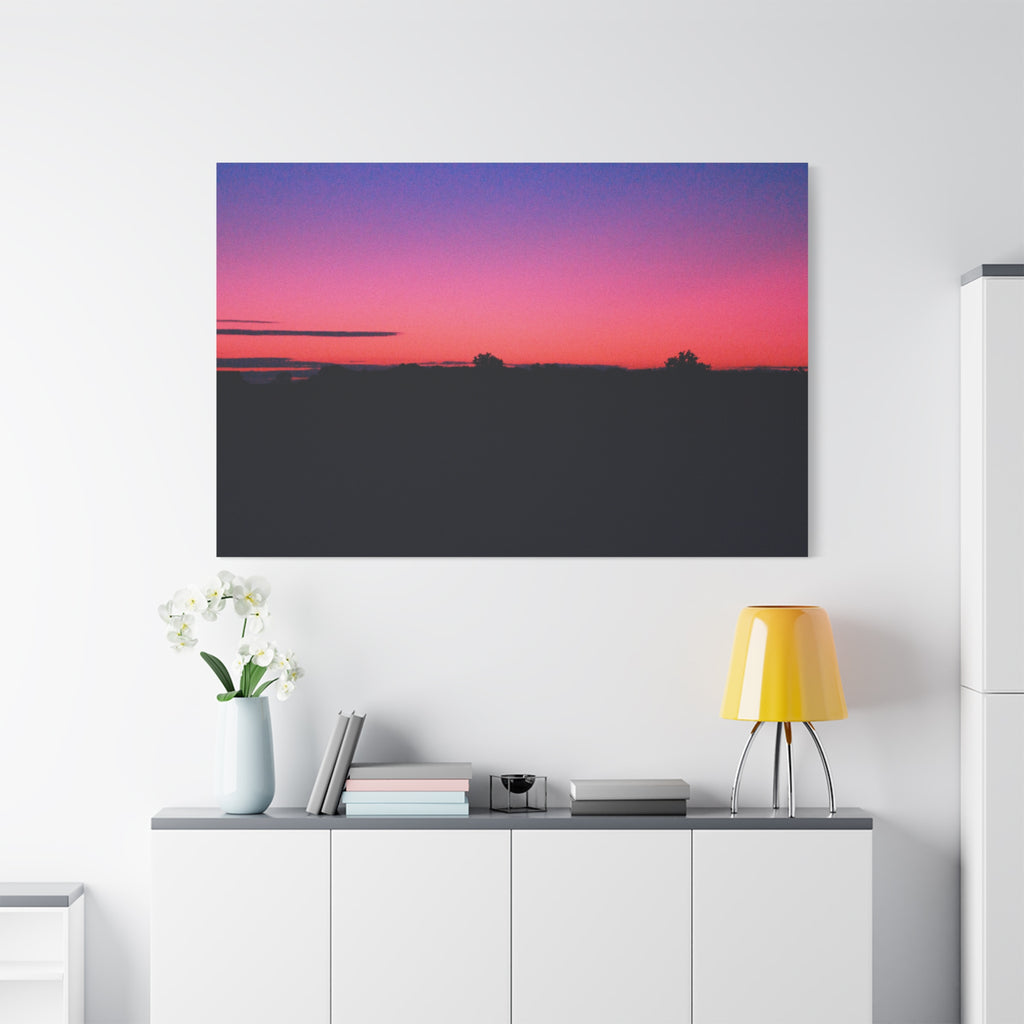 Vaporwave Sunset Horizon Matte Stretched Canvas (1.25")