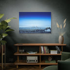 Blue Horizon Apocalyptic Industrial Landscape Matte Canvas (Stretched)
