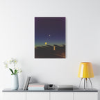 Moonlit Road Matte Canvas Wall Art | Night Sky Photography Print