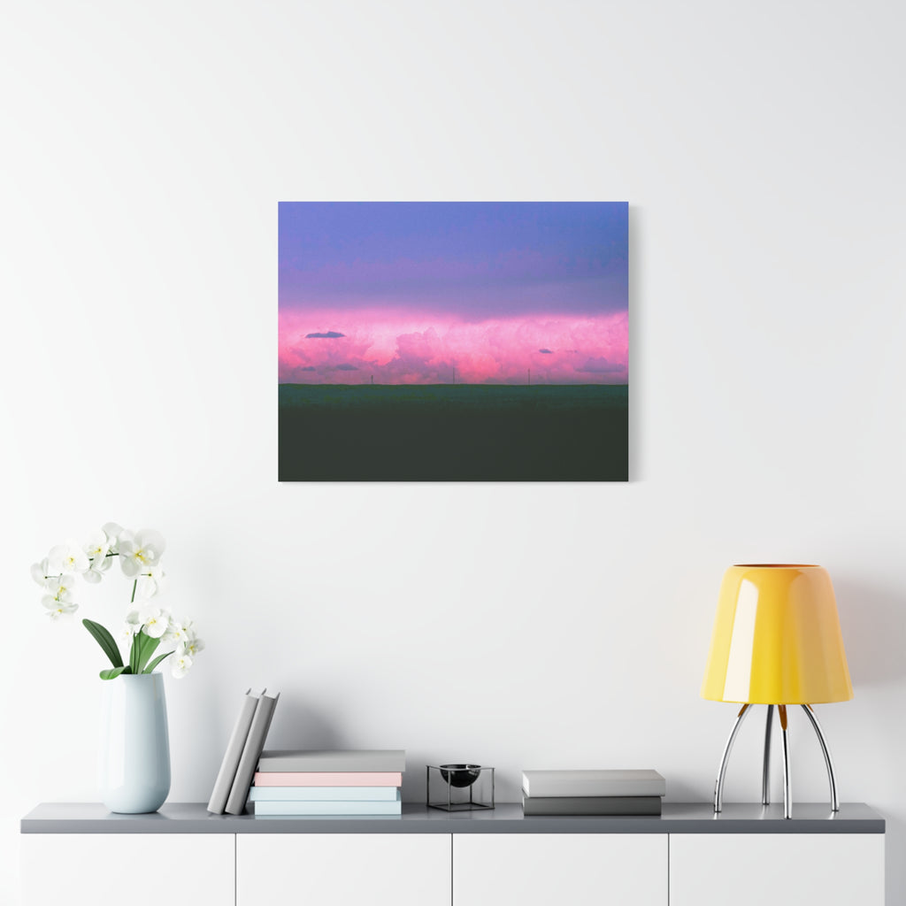 Sunset Storm Matte Canvas Print | Pink & Purple Cloudscape Stretched Canvas