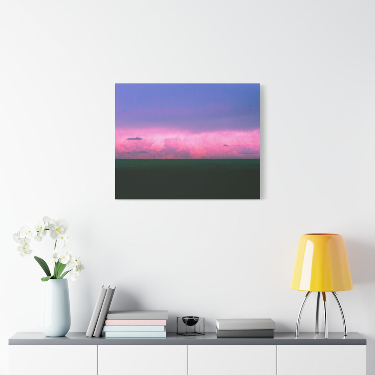Sunset Storm Matte Canvas Print | Pink & Purple Cloudscape Stretched Canvas