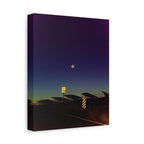 Moonlit Road Matte Canvas Wall Art | Night Sky Photography Print