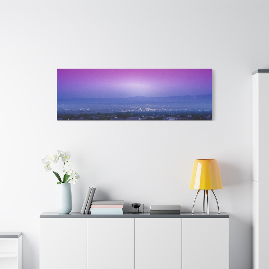 Resonance Inspired Sunset Gradient Canvas Wall Art | Pink & Purple Cityscape Matte Canvas