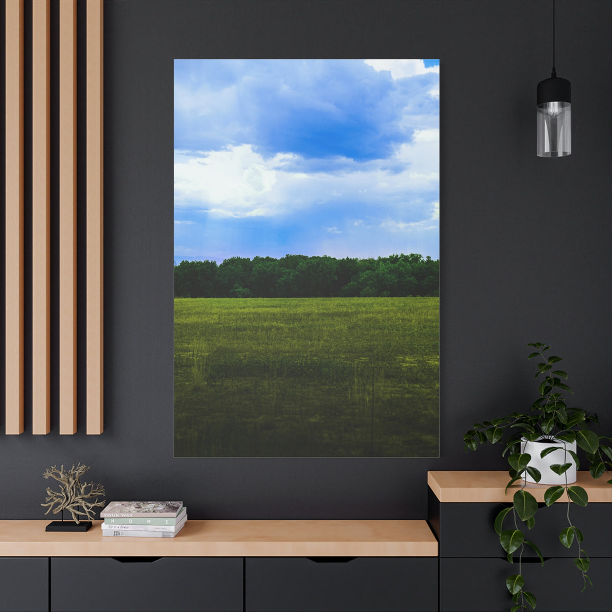 Early 2000s / XP Inspired Serene Meadow Matte Canvas Print | Stretched Landscape Wall Art