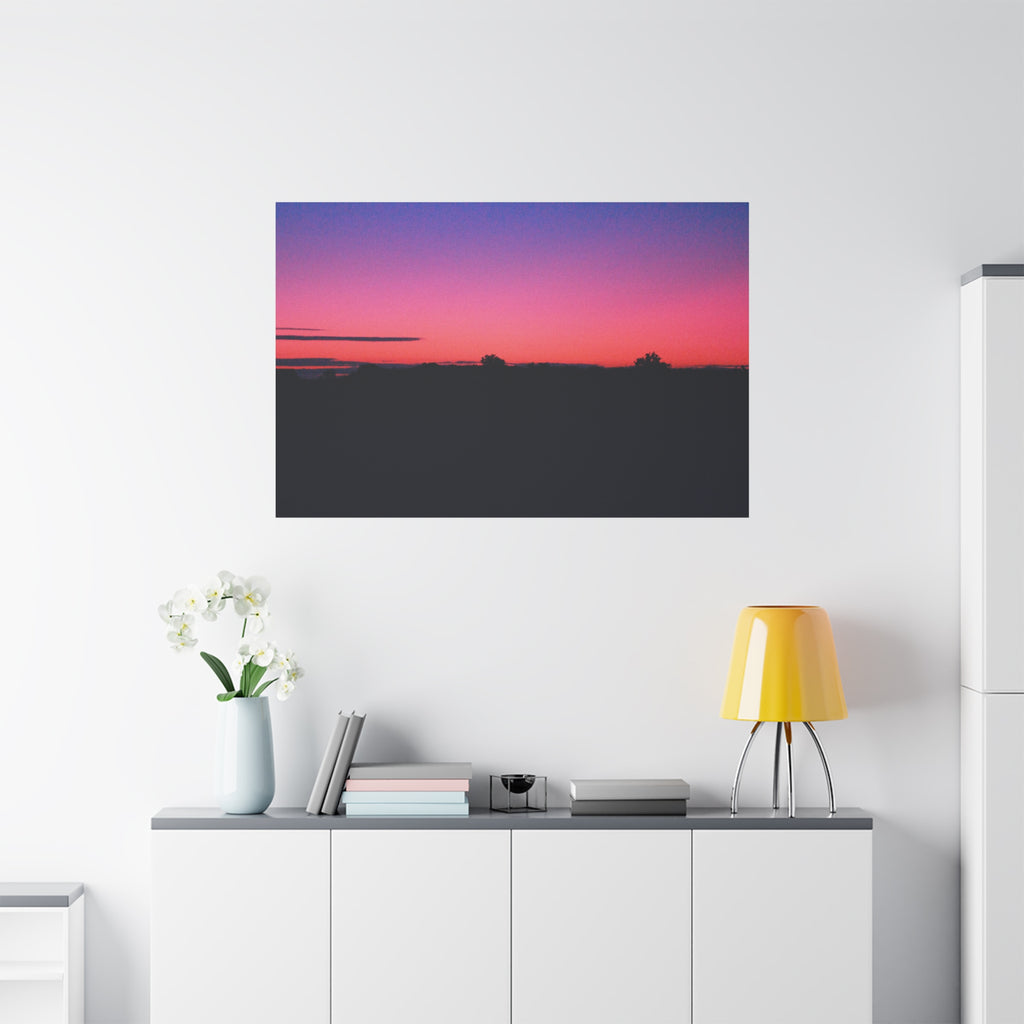 Vaporwave Sunset Horizon Matte Stretched Canvas (1.25")