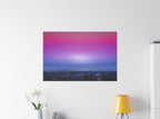 Resonance Inspired Sunset Gradient Canvas Wall Art | Pink & Purple Cityscape Matte Canvas