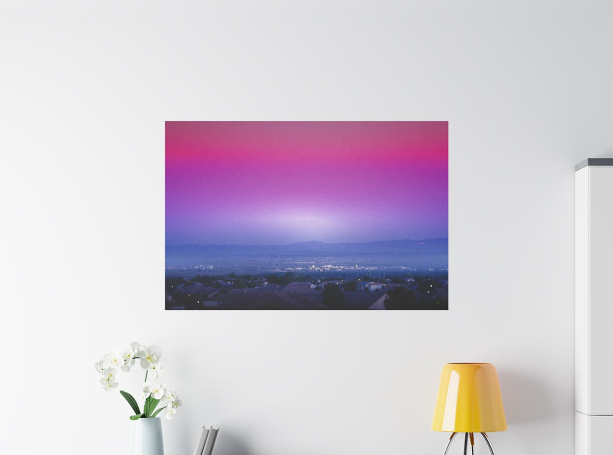 Resonance Inspired Sunset Gradient Canvas Wall Art | Pink & Purple Cityscape Matte Canvas