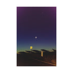 Moonlit Road Matte Canvas Wall Art | Night Sky Photography Print