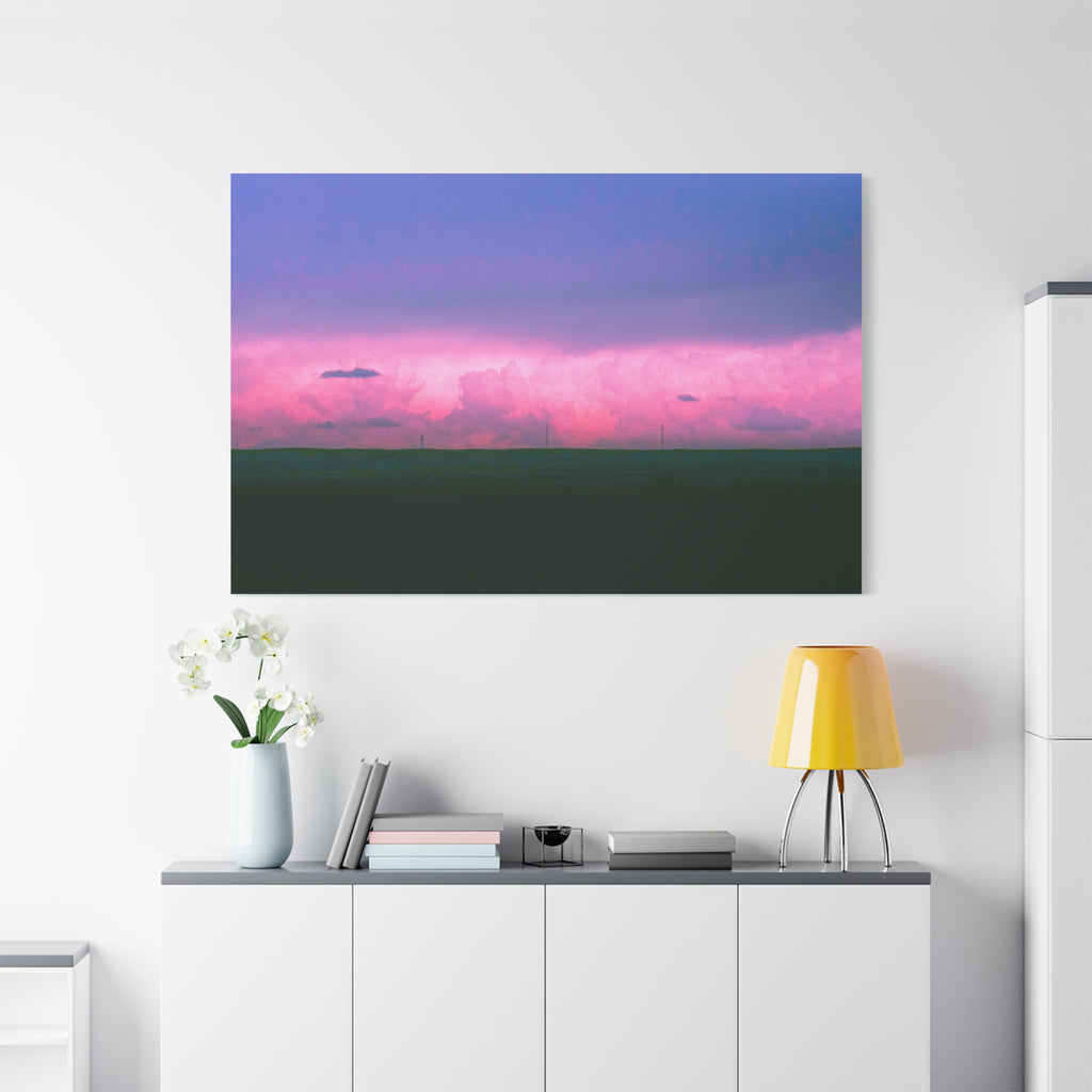 Sunset Storm Matte Canvas Print | Pink & Purple Cloudscape Stretched Canvas