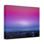 Resonance Inspired Sunset Gradient Canvas Wall Art | Pink & Purple Cityscape Matte Canvas