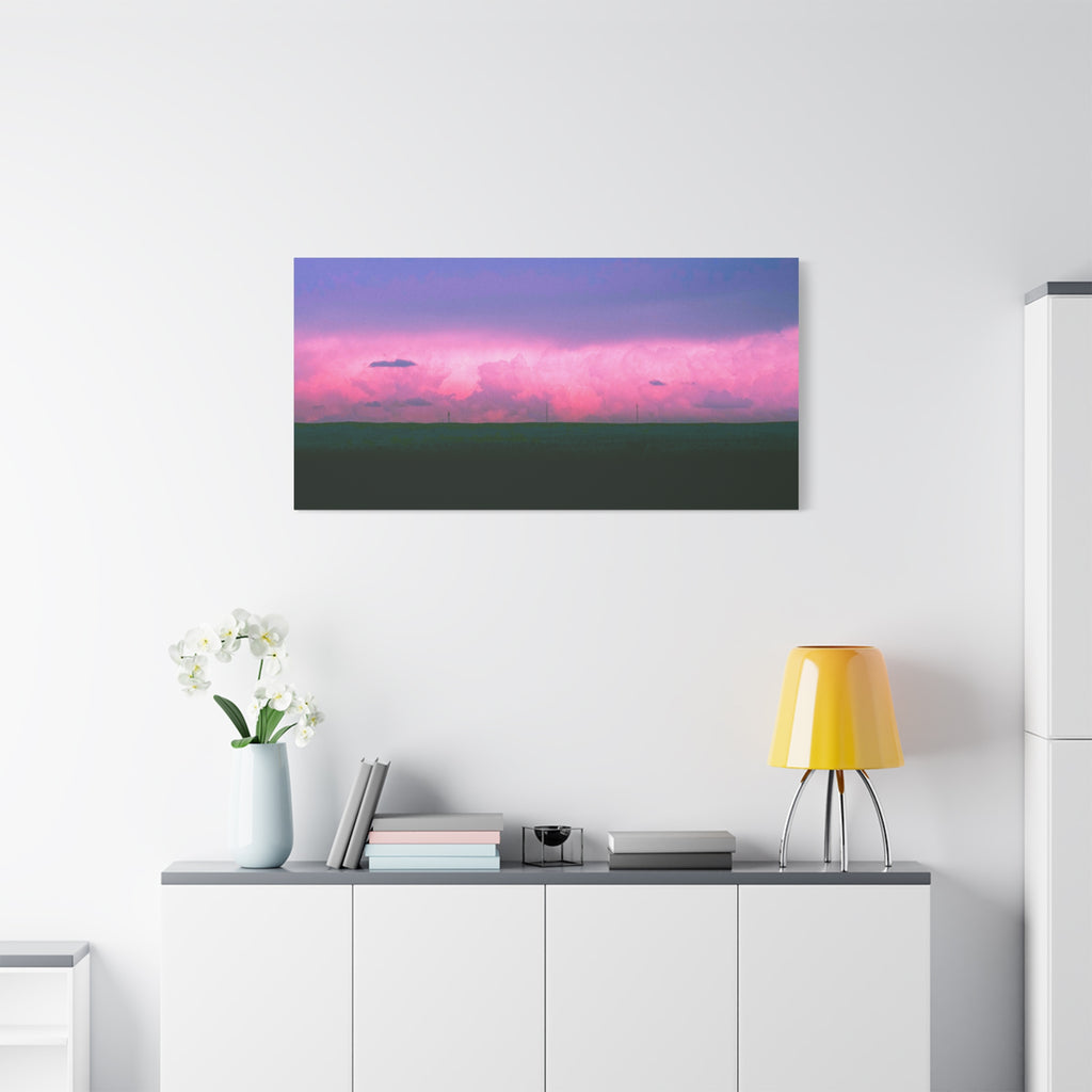 Sunset Storm Matte Canvas Print | Pink & Purple Cloudscape Stretched Canvas