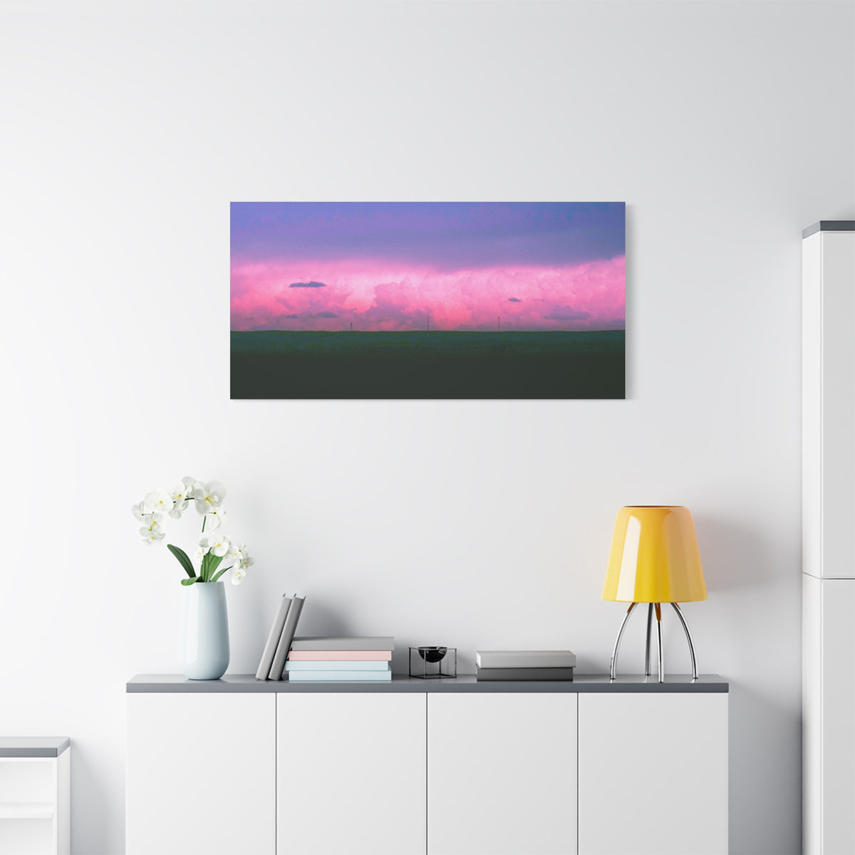 Sunset Storm Matte Canvas Print | Pink & Purple Cloudscape Stretched Canvas