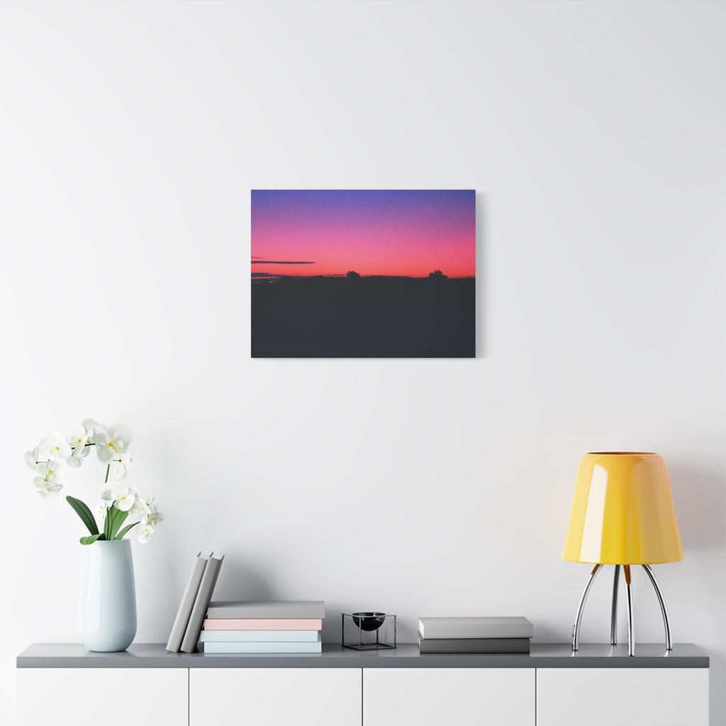 Vaporwave Sunset Horizon Matte Stretched Canvas (1.25")