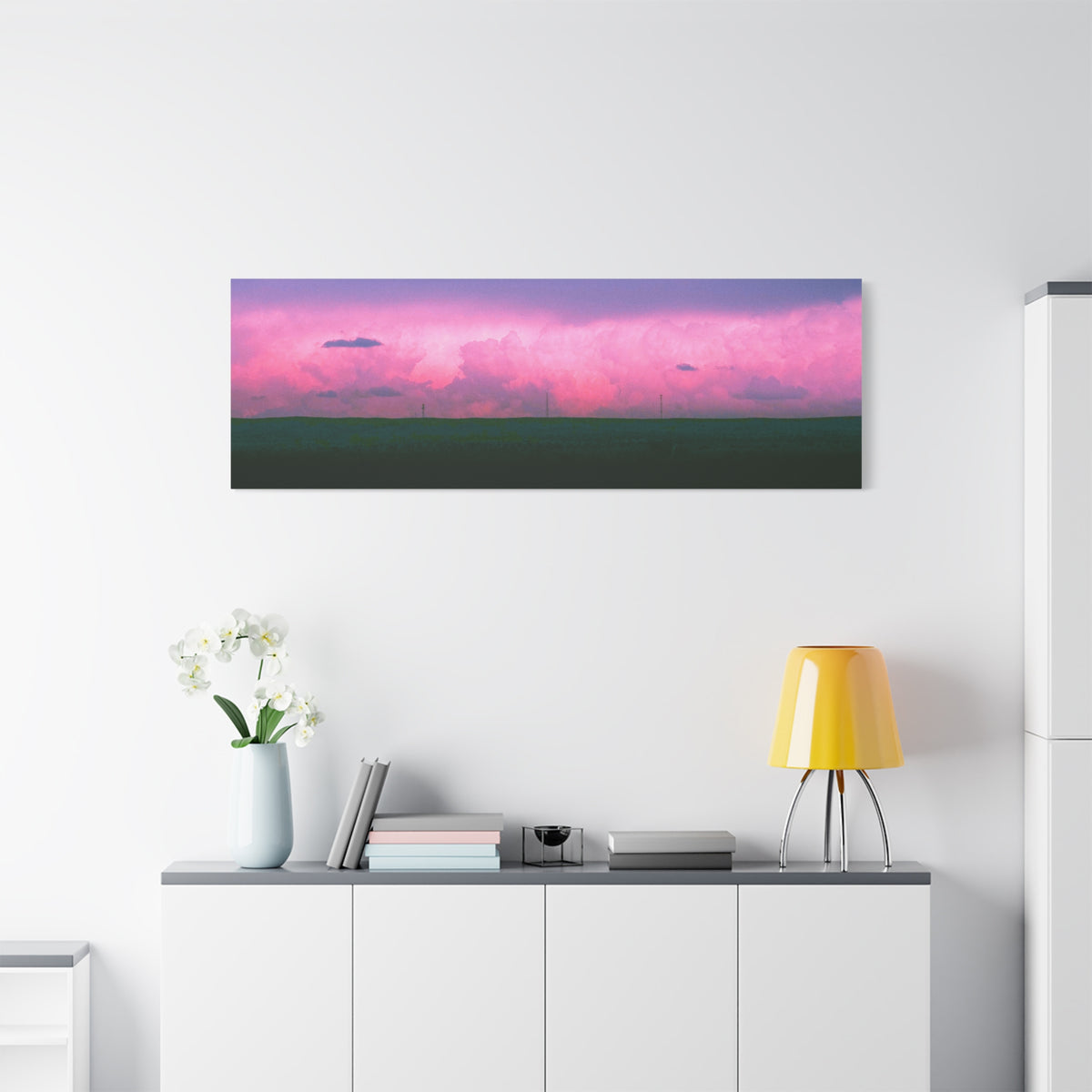 Sunset Storm Matte Canvas Print | Pink & Purple Cloudscape Stretched Canvas