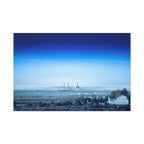 Blue Horizon Apocalyptic Industrial Landscape Matte Canvas (Stretched)