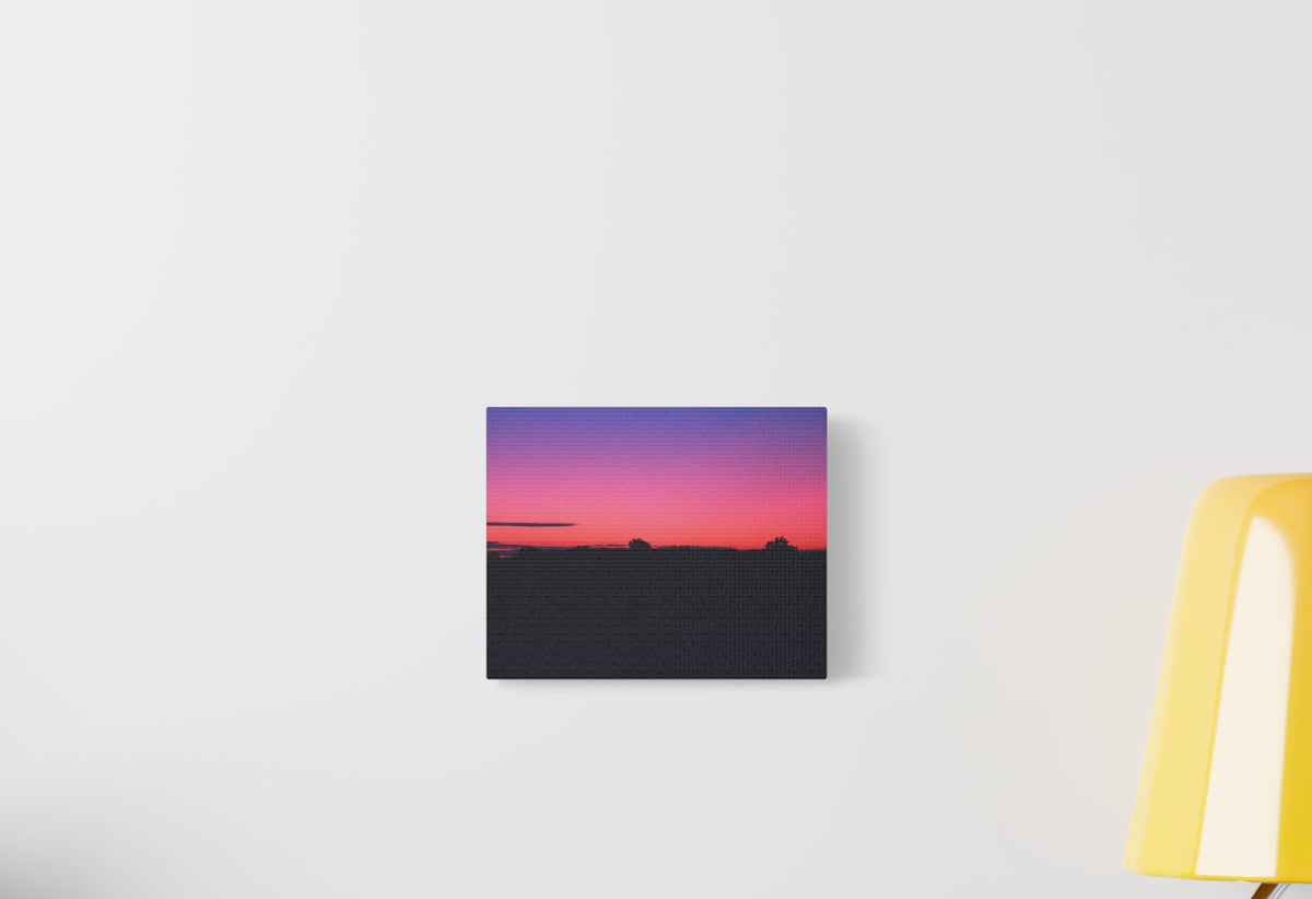Vaporwave Sunset Horizon Matte Stretched Canvas (1.25")