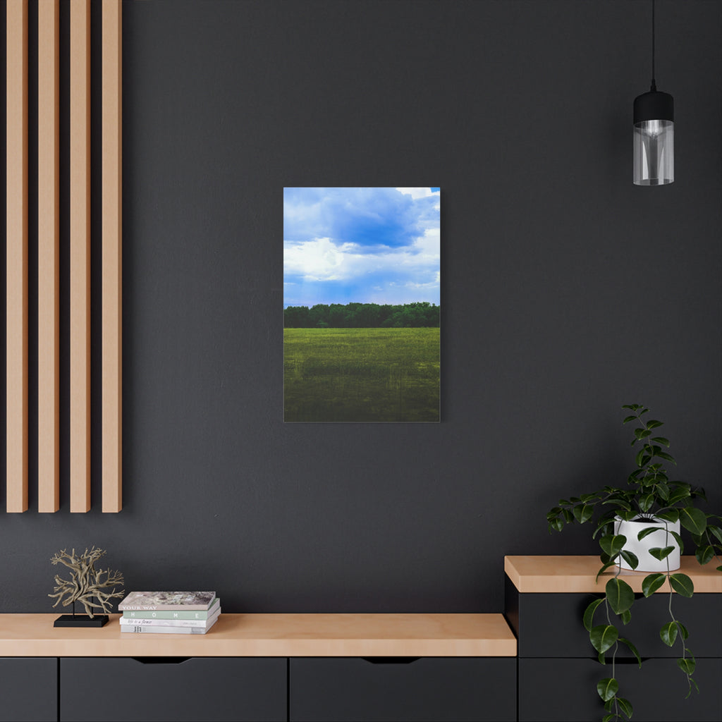 Early 2000s / XP Inspired Serene Meadow Matte Canvas Print | Stretched Landscape Wall Art